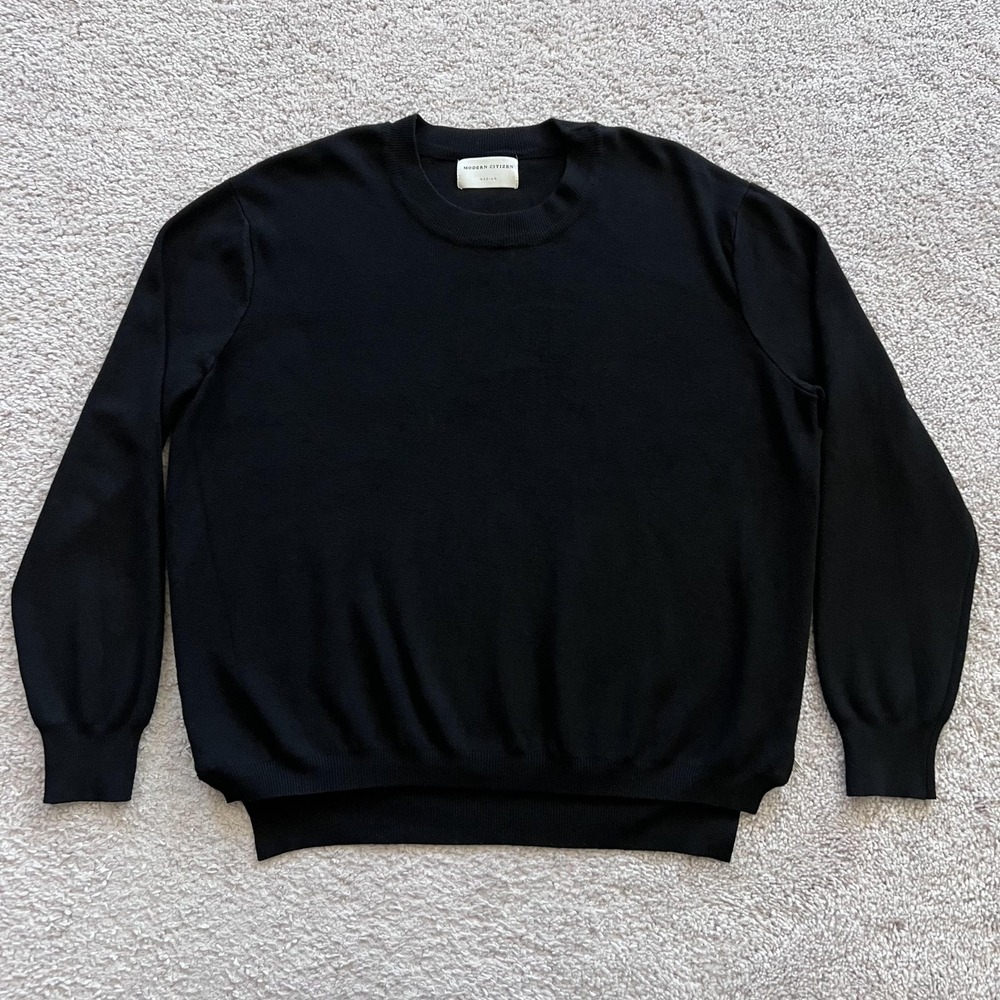 Modern Citizen Side Zip Knit Sweater Womens M Black Crewneck Pullover